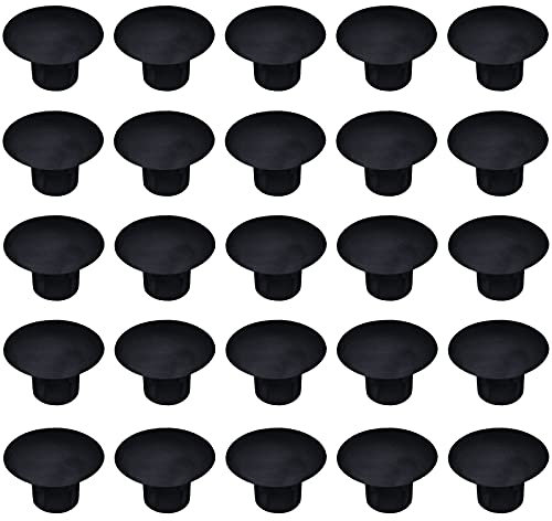 THETAG 200 Stück Möbel Lochabdeckung 5MM Kunststoff Bohrlochabdeckkappen, Schwarz Möbel Abdeckkappen für Kabel und Möbel
