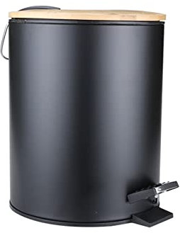 MOOMOO Like A Breeze Bote de Basura de Metal 3L 5L La Basura de la Cocina Puede Pedal Bote de Basura Bote de Basura del Hotel (Capacity : 5L, Color : Black)