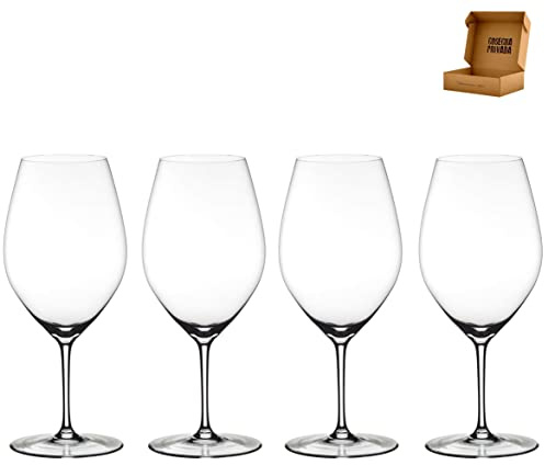 Cosecha Privada Copas Riedel 001 - Envío 24H para regalo - 4 Unidades - Wine Friendly 001 -Mejor Copa Vino Tinto Cristal Fino - Enviado