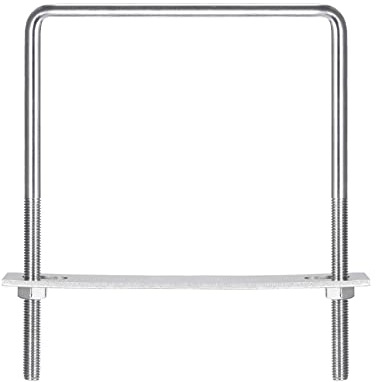 sourcing map Square U-Bolts, 3 Sets 162mm(6.38) Inner Width 210mm Length M10 304 Stainless Steel U Clamp Bolt with Nuts and Plates, for Boat Trailer