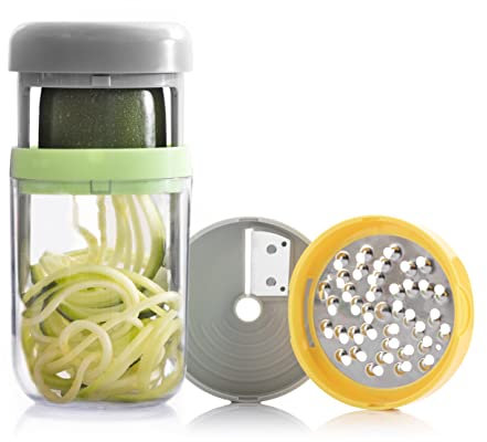 InnovaGoods® Cortador de verdura, mandolina de cocina manual con contenedor, cortador de patatas y otros alimentos apto para lavavajillas, mandolina ahorra tiempo y esfuerzo, ralladores de cocina.