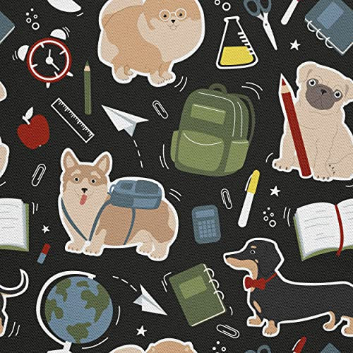 HEKO PANELS Stoff Oxford Wasserdichte Meterware Canvas-Stoff Polyester Stoff Zum Nähen Nähstoffe Möbelstoffe Dekostoffe Handwerken Wasserabweisend Blickdicht Hunde 1 Meter 155 x 100 cm