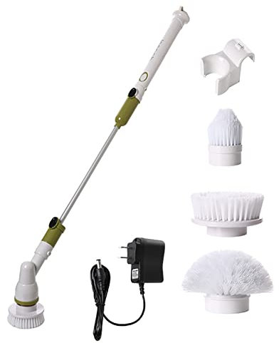 Electric Spin Scrubber Kit, Multifunctional Cleaning Brush with 3 Replaceable Cleaning Heads and Long Handle, Ergonomic Design Relief The Pain, Keep Tidy, for Cleaning Tub, Floor, Tile