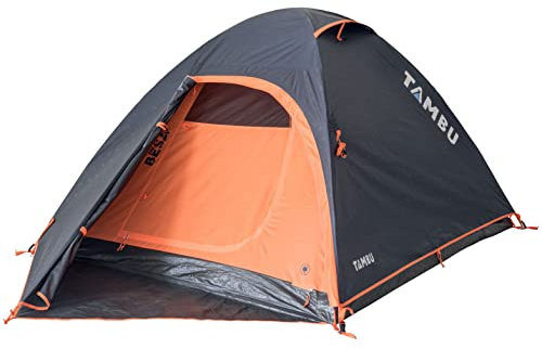 TAMBU BESA - Zelt 3 Personen 210x190x125cm Ultraleicht – Kuppelzelt mit Vorzelt wasserdicht bis 2000mm Wassersäule - Ideal für Camping, Outdoor & Festivals - Familienzelt Iglu mit Lüftungsöffnungen