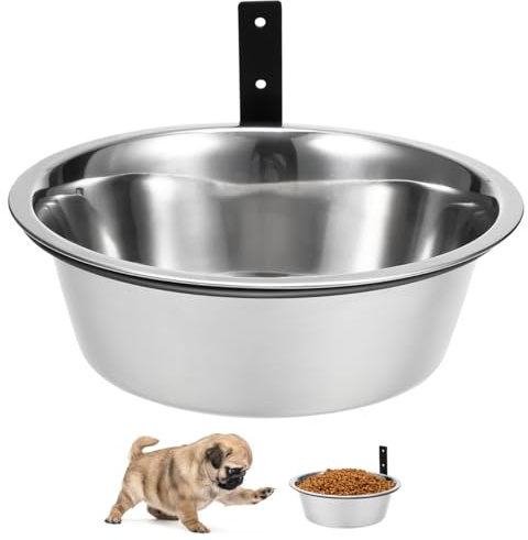Hohopeti Wall Mounted Dog Bowl Hanging Stainless Steel Elevated Pet Feeding Bowl Raised Dog Cat Food and Water Dish for Home Puppy Kitten