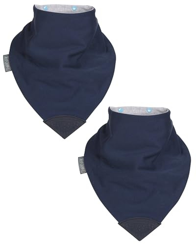 Cheeky Chompers alla behov bandana haklappar med oral sensorisk tuggning | äldre barn och vuxna | Oral, motor, ångestbehov | säker och hygienisk | Vuxen halsduk (stor, marinblå, 2-pack)