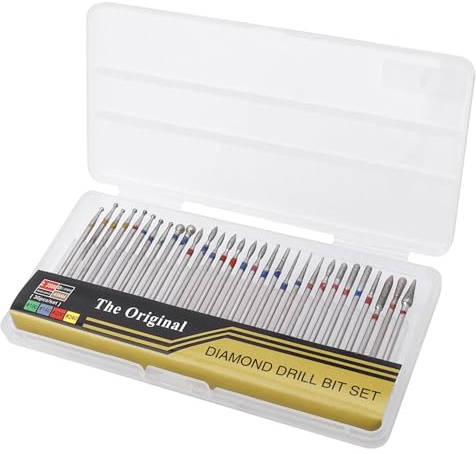 Gasea Juego de Brocas para Manicura, 30 Piezas Fresas para Torno Manicura Uña Brocas Herramientas para Uñas con Mandril de (2.35mm) para Manicura Pedicura Salón