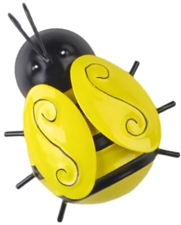 VANZACK Eisen-Biene-Wand- -Wand- Hängeschild Wandanhänger Gartenwandstatue Wanddekoration Bienen Metall Wandkunst Bienen Mond Kunsthandwerk das Schild Dekorationen 3D Wandbehang