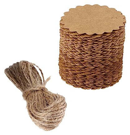 Operitacx Hanfseil Mit Kraftpapieretiketten Praktische Blanko-gepäckanhänger Nützliche Vintage-preisschilder Für Diy-geschenkanhänger