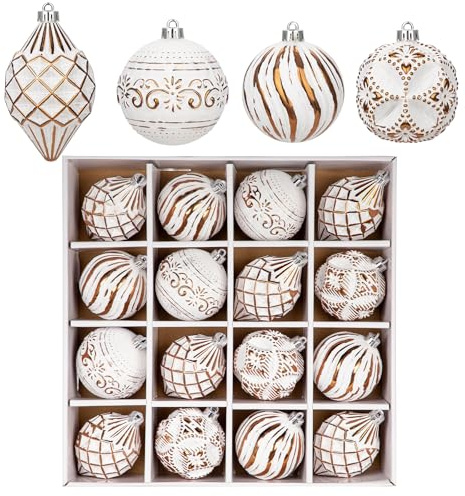 12er-Set Dekorative Weihnachtskugel Rustikale Weihnachtskugel-Ornamente im Vintage-Stil Weihnachtsdeko Weihnachtsbaum Dekoration Set für Weihnachtsbaum, Weihnachtshochzeitsfeier, Bronze