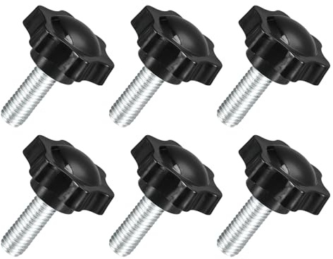QUARKZMAN 6 Stück M10 x 25mm Sterngriffe, Kunststoff-Sechskant-Klemmknopf Sterngriffschraube Handfestziehen Ersatzknopf für Sonnenschirmständer Werkzeugmaschinen Möbelgriff