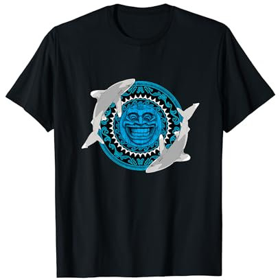 Weißspitzenhochseehai Tiki Totem T-Shirt