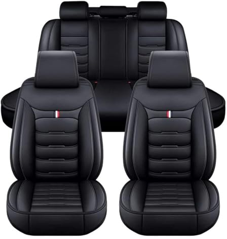 NISMIA Auto Sitzbezüge für Ford Ranger Wildtrak (2016-2024), Leder Autositzbezüge Sets, 5 Sitzer Schonbezüge Sitzschoner Vorne Hinten Wasserdicht Sitzauflage Accessories(A(Black))