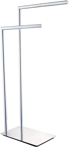 Handtücher Handtuchständer Handtuchhalter Stehend Handtuchhalter, Doppelter freistehender Handtuchhalter, Badezimmerzubehör Freistehender Handtuchhalter aus verchromtem Messing(Silver)