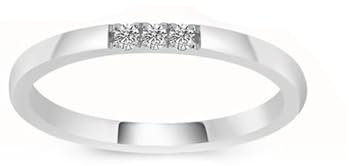 Skcess 9 Karat Weißgold Ring Damen Weiß Moissanit Runden, Verlobungsring Einfacher 3 Runder Moissanit Ringe Frauen Größe 54 (17.2)