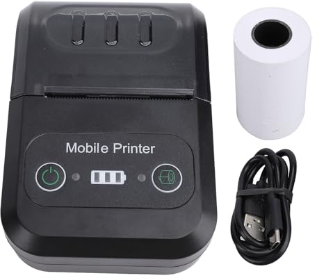 Zunate Thermo-Belegdrucker, Tragbarer 58-mm-Bluetooth-Thermo-Belegdrucker mit Automatischer Schneidevorrichtung, Papiermangel-Alarm, Keine Tinte Erforderlich, für Restaurantverkäufe,