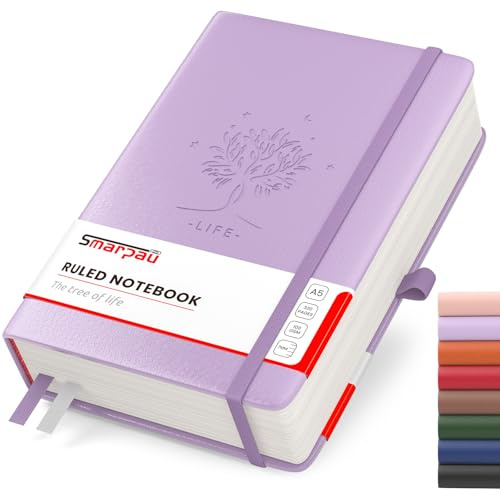 Smarpau Notizbuch A5, Hardcover 320 Seiten Lined Journal Tagebuch | 100gsm Premium-Papier, Der Collegeblock Notizblock Eignet Sich Zum Schreiben Und Notieren, 14.5 x 21 cm-Lila