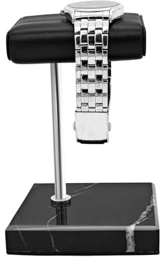 TINGSING Uhrenständer für Herren, Einzeluhrenständer, Leder-Uhrenablage mit Marmorsockel, Schmuckständer, Uhrenhalter, Organizer für Uhren, Armbänder, Uhrenzubehör, Geschenke für Männer zum