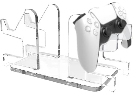 xyuayamz Supporto per Controller, Porta Joystick, Accessori Ps5, Accessori Scrivania per Riporre Due Gamepad, Universale Supporto Controller Ps5, Ps4, Xbox, Trasparente, Acrilico