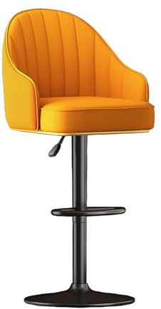 Stehhocker Höhenverstellbar, Modern Design Barstuhl mit Rückenlehne und Armlehnen, Esszimmerstühle Drehbar, Küchenhocker füR Bartheke KüChe Zuhause 6 Farben(Orange,40cm*90-110cm)