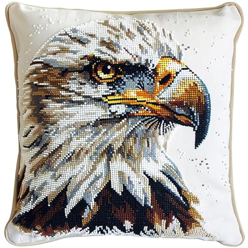 WallustrioaW Kissen Knüpfen Kit,Eule im Blumenkorb,Knüpfkissen Set Für Anfänger Erwachsene Oder Kinder Zum Selber Knüpfen,DIY Knüpfteppich Knüpfpackung,43x43cm
