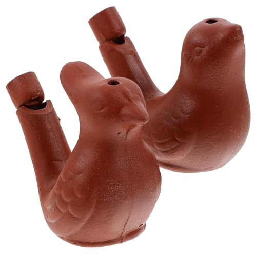 Laroal 2 Stück Wasservogelpfeife Vogelpfeife Musikalische Vogelrufpfeife Trällernde Pfeifen für Kinder und Erwachsene Keramik-Krachmacher Spielzeug für Geburtstags-Ostern-Partygeschenke