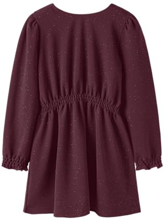 NAME IT Mädchen Nkfroka Ls Waist Dress, Burgundy, 122