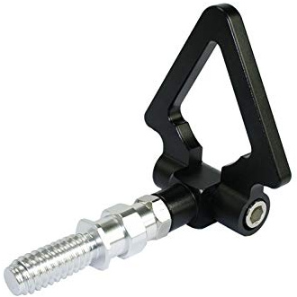 Gancio Traino Auto,Bullone Gancio Traino Gancio di rimorchio per BMW Car Trailer Racing Vite Alluminio CNC Triangolo Triangolo Ring Tow Towing Gancio da gancio da corsa barre(Black)