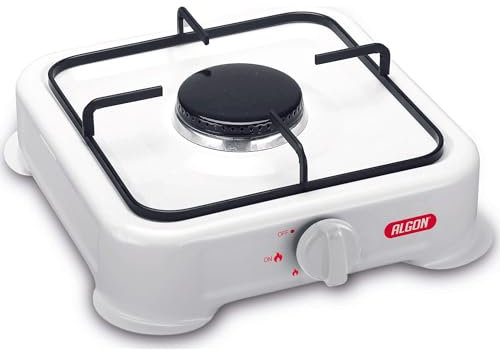 ALGON | Hornillo de Gas 1 Fuego con Tapa – Hornillo Gas Cocina Portátil para Camping, Emergencias y Hogar