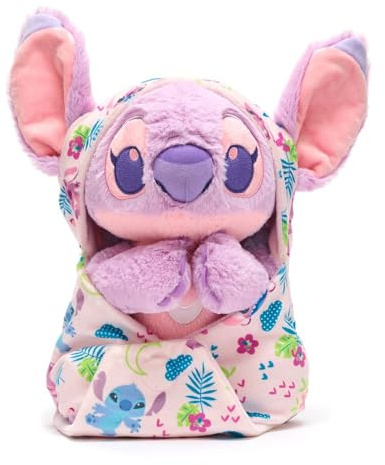 Disney Store Official Angel Plush with Blanket Pouch - Disney Babies Plushy in Baby Swaddle - Kids Toy for Those who Love Plush Figure Toys, Cute Plushies, & Baby Stuffed Animals - Small - 12