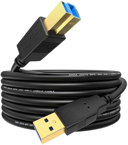 Voyorti USB 3.0 Cable USB B to A Male High Speed 5Gbps Upstream Cable-3.3Ft | External Hard Drive,USB-Hub,Docking Station,SATA Enclosure,Scanner,Monitor Type A to B 3.0 Cord