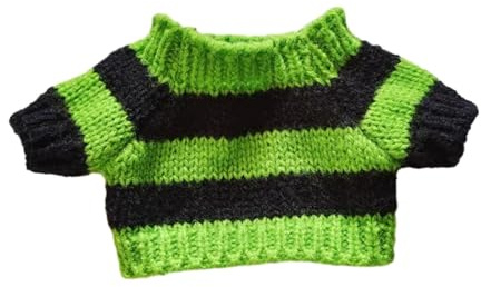 F Fityle Lockerer Pullover für Puppen, Puppenkostüm, DIY Puppenkleidung für 20 cm Puppen, Geburtstagsgeschenk für Kinder, Hellgrüne Streifen