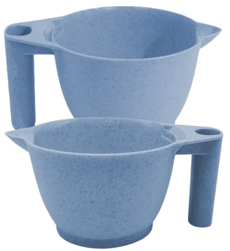 Outanaya Ciotole per Tintura Chioma 2 Pezzi Manico in PP Resistente Ciotole Colorate per Mescolare Tinte Professionali Strumenti per Colorare Chioma Fai da Te e Uso Salone
