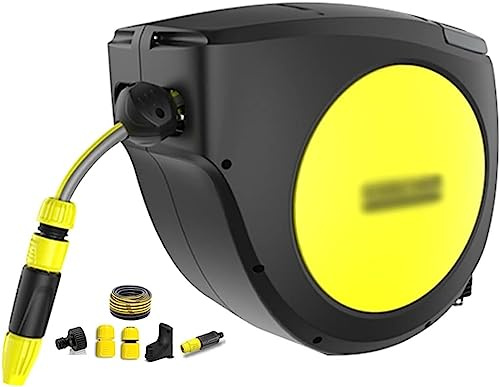 MKAK Scaffale Telescopico Automatico Tubi Dell'acqua, Carrello For Tubi Dell'acqua Esterni Da 65 Piedi Avvolgitubo Da Giardino A Parete Impieghi Gravosi