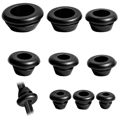 LOLANIUT 90 stycken kabelgenomföring gummi set 9 storlekar 3–14 mm med gummipip och gummitätning rund, kabelgenomföring vattentät för kabelskydd, kabelpip för kabeluttag och hölje