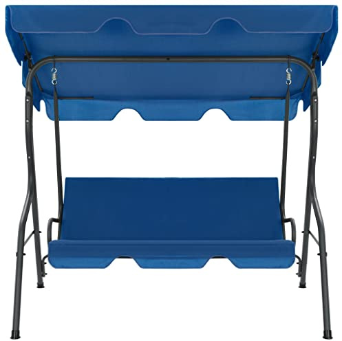 Generico Panchina a Dondolo da Giardino Blu Scuro 170x110x153 cm Tessuto,Prato e Giardino,Vita all'aperto,Altalene da patio-48557