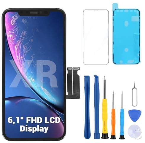 Wvoillty Pantalla para iPhone XR de 6,1 pulgadas LCD – Pantalla de repuesto FHD con digitalizador táctil, marco y kit de reparación, kit completo de sustitución de pantalla