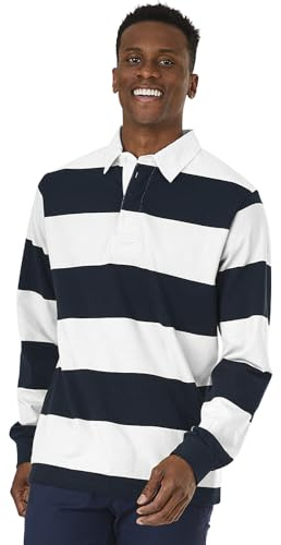 Charles River Apparel Herren Klassisches Rugby-Shirt Hemd, Marineblau/weiß, X-Klein