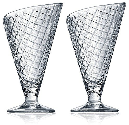 Bormioli Rocco Gelato Sundae Fruit Cream Dessert Ice Glassware Bowl Cone Shaped Glasses,27 centiliters