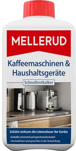 Mellerud Kaffeemaschinen & Haushaltsgeräte Schnellentkalker | 1 x 1 l | Wirkungsvolles Mittel zur Entkalkung Aller Kaffeemaschinen