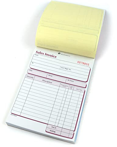 2 x 'DCU5841' Pukka Pads NCR Duplicate Sales Invoice Books. 50 CARBONLESS Sets (137 x 203mm) (2)