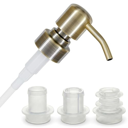 ALTGLAS Pompa del Dispenser di Sapone 'Zagreb' - Testa in Acciaio Inox con set di Adattamenti per Flaconi da 18-23 mm - Dosatore Liquido Upcycling da Bottiglie Usate (Bronzo Vintage)