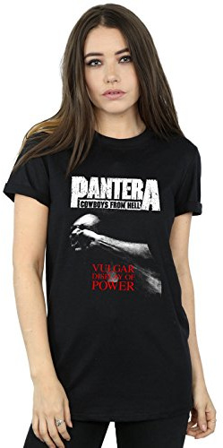 Absolute Cult Official Licensed Pantera Vulgar Display of Power Women's Boyfriend Fit T-Shirt - Premium Comfort, Classic Rock Style, UK - Machine Washable - Officially Licensed