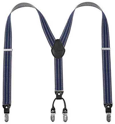 Lafayon Hosenträger Herren mit 4 Clips, Y-Back 3,5 cm Breit Hosenträger Heavy Duty Verstellbar und Elastisch mit Starken Metallclips