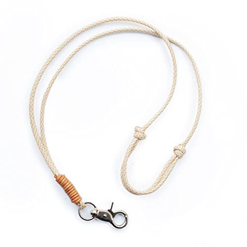 KENSONS for dogs PFEIFENBAND | Weiß-Gold | verstellbar | Umhängeband mit kleinem Karabiner für Hundepfeife oder Schlüssel | Schlüsselband | Keychain | Diverse Designs | handgefertigt