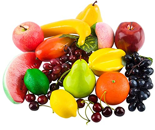 Toopify 20 Pcs Artificial Fruits Pack, Fake Fruits for Home Decor, Simulation Fruit Set, Party Chirstmas Decortion