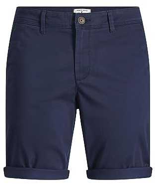 JACK & JONES Pantaloni Corti Uomo Vita Media Pantaloni Chino Bermuda Regular Fit, Colore:Blu-2, Taglia:XL