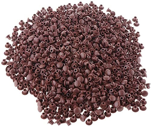 1000PCS 5MM Plastic Hole Plugs Furniture Cabinet Wardrobe Cupboard Hinge Hole Cover Blanking Cap (Brown)
