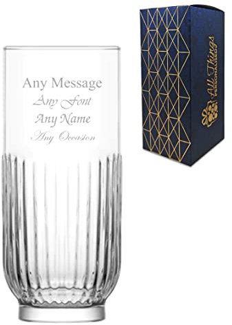 Personalised Engraved 395ml Campana Highball Glass with Gift Box