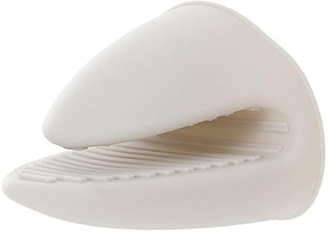 perfk Mini Oven Gloves Silicone Heat Resistant Cooking Pinch Potholder for Kitchen Cooking & Baking, Beige